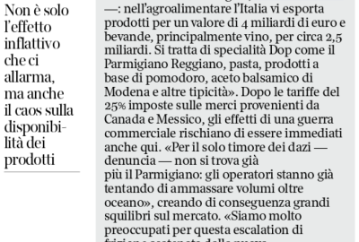 Natasha Linhart, CEO di Atlante, in un'intervista a Corriere di Bologna parla dell'impatto dei dazi USA sulle esportazioni italiane. Focus sulla corsa agli stock di Parmigiano Reggiano e sulle ripercussioni per il settore agroalimentare